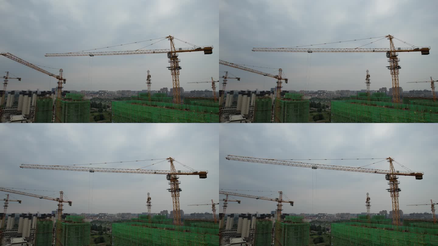 建筑工地塔吊作业